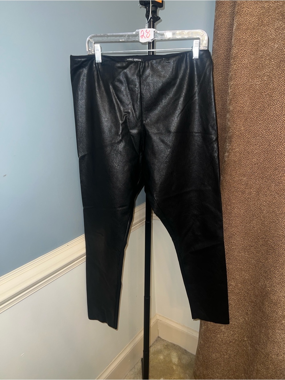 Mario Serrani Black Faux Leather Women's Pants
